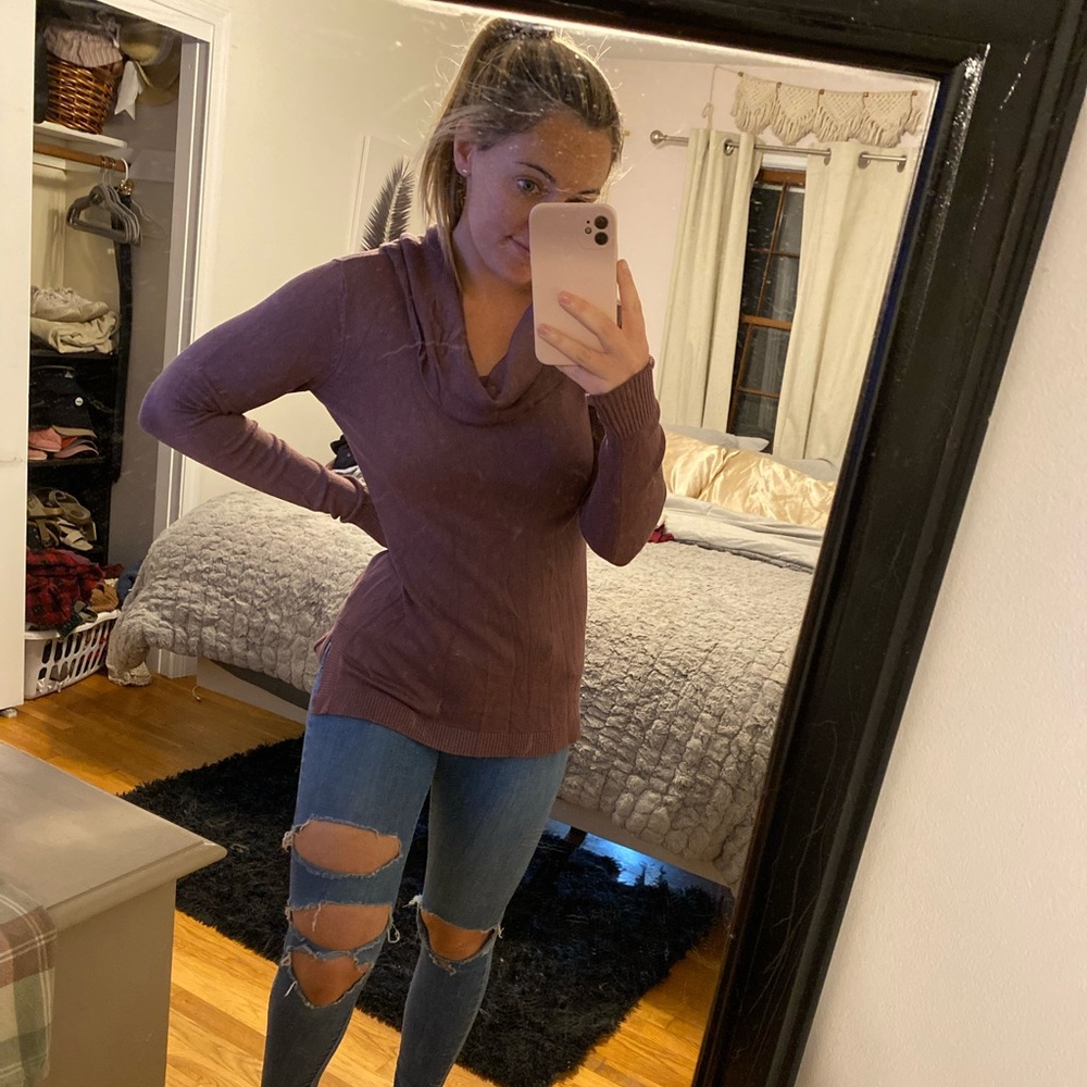 Maurice’s Purple Cowl Beck Long Sweater